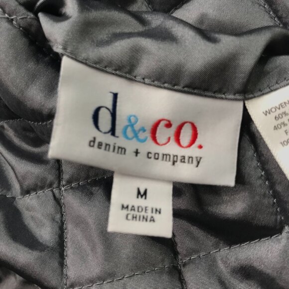 D&Co Vest Womens Medium‎ Gray Quilted Reversible Vest Faux Fur & Nylon Blend - Picture 3 of 11